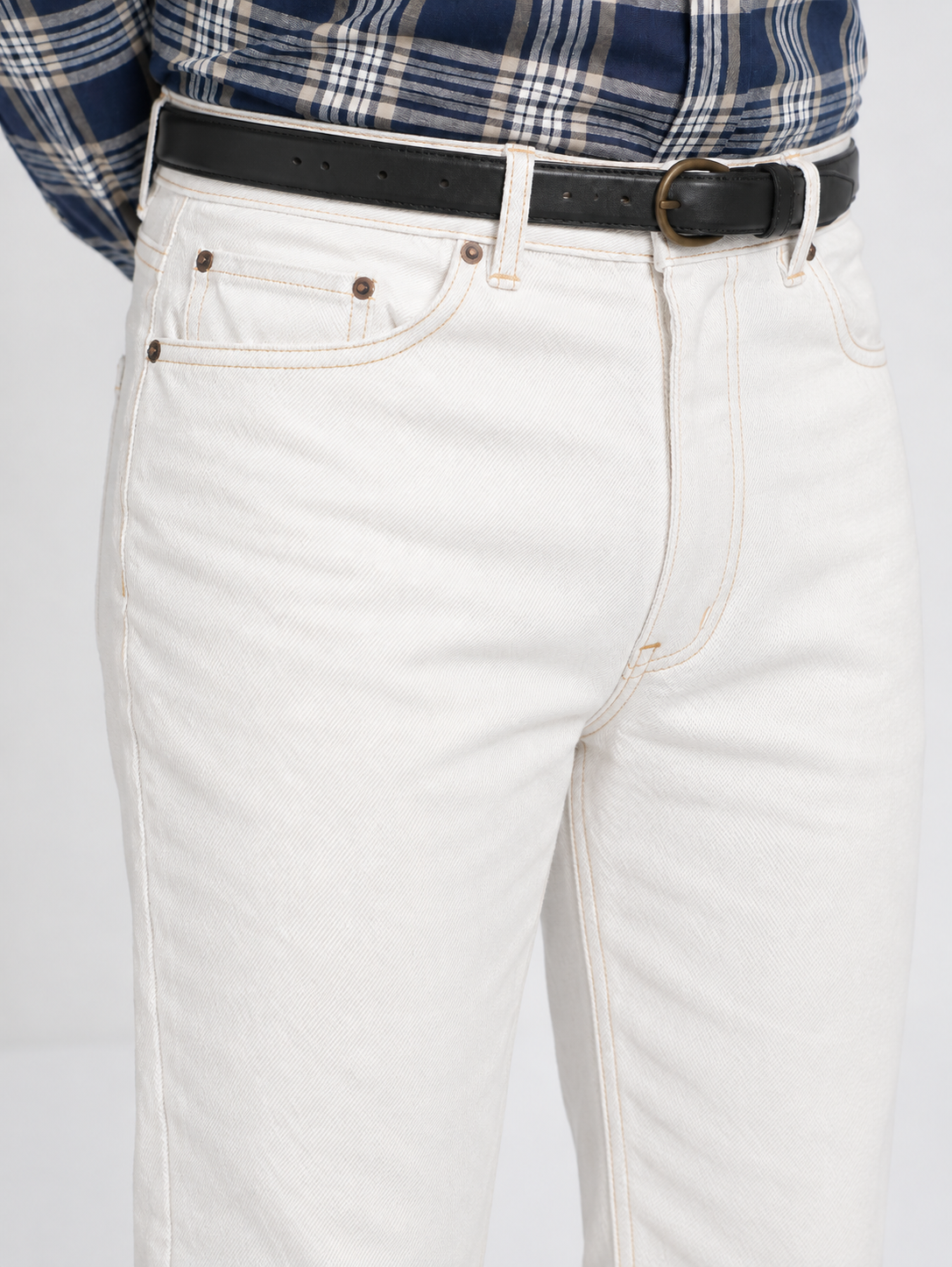 White Mid Rise Jeans