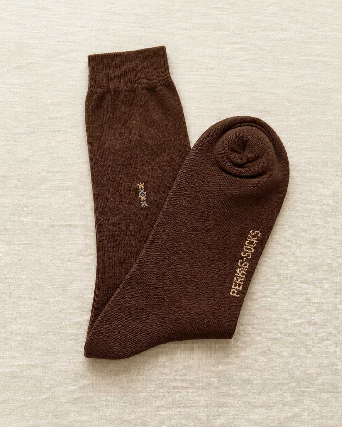 Chocolate Brown Minimal Motif Socks
