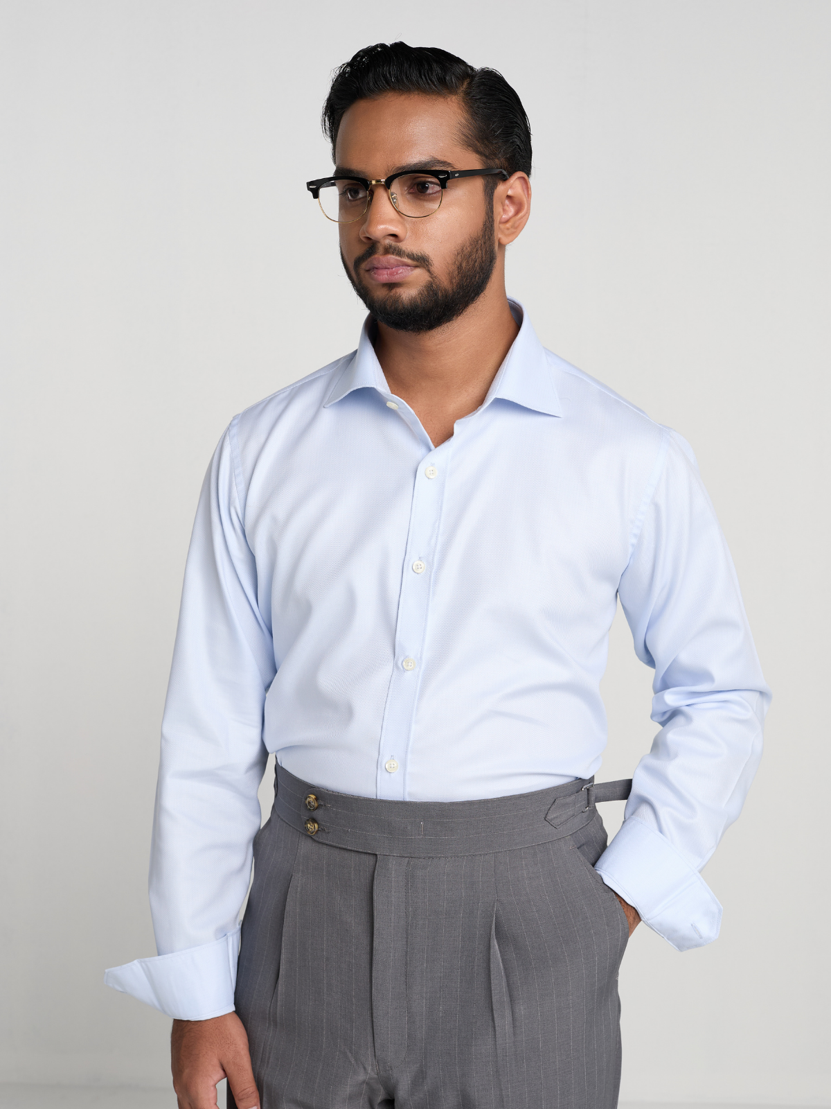 powder blue formal shirt