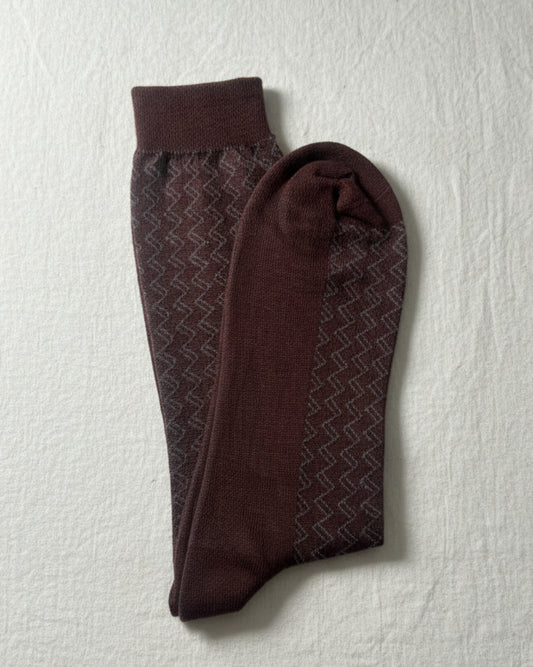 Espresso Chevron Dress Socks