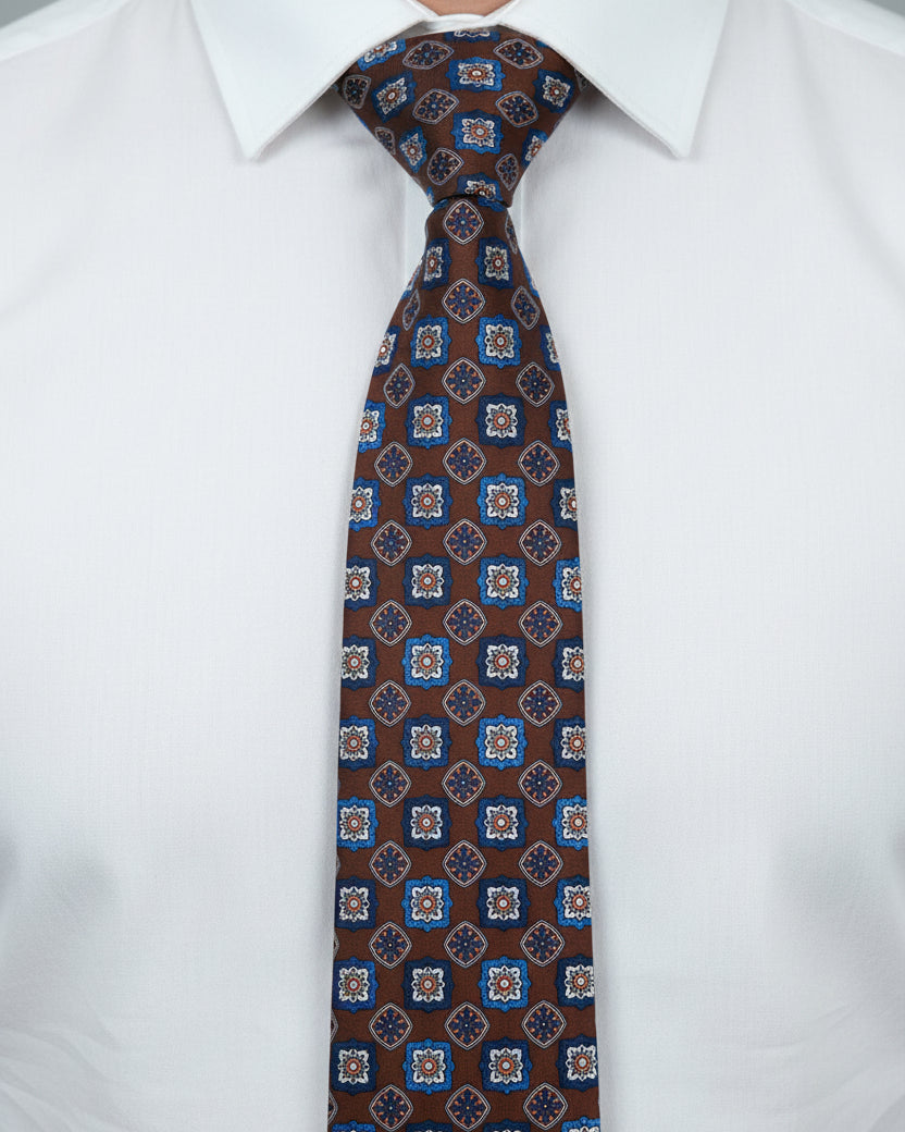 Brown Medallion  Tie