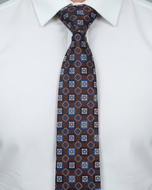 Brown Medallion  Tie