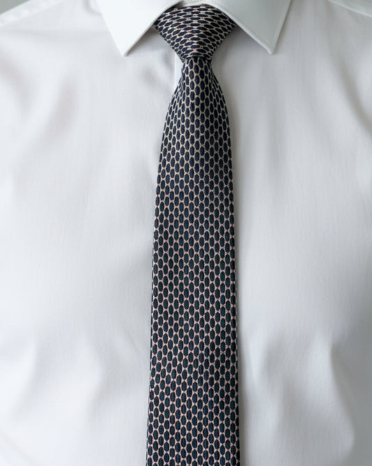 Black Oval Silk Tie