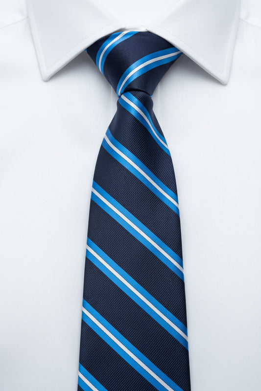 Navy Sky Regimental Stripe Tie