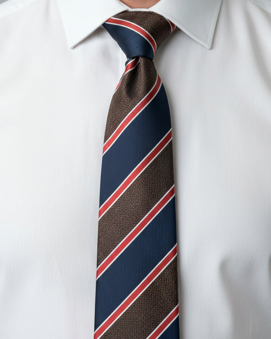 Brown & Navy Regent Tie