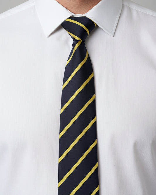 Navy Gold Regimental Stripe Tie