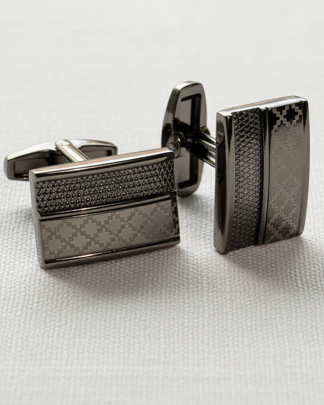 Graphite Dual Panel Cufflinks – Gunmetal