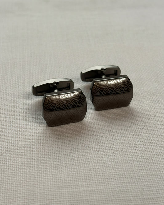 Gunmetal Chevron Cufflinks
