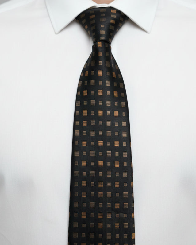 Midnight Grid Silk Tie