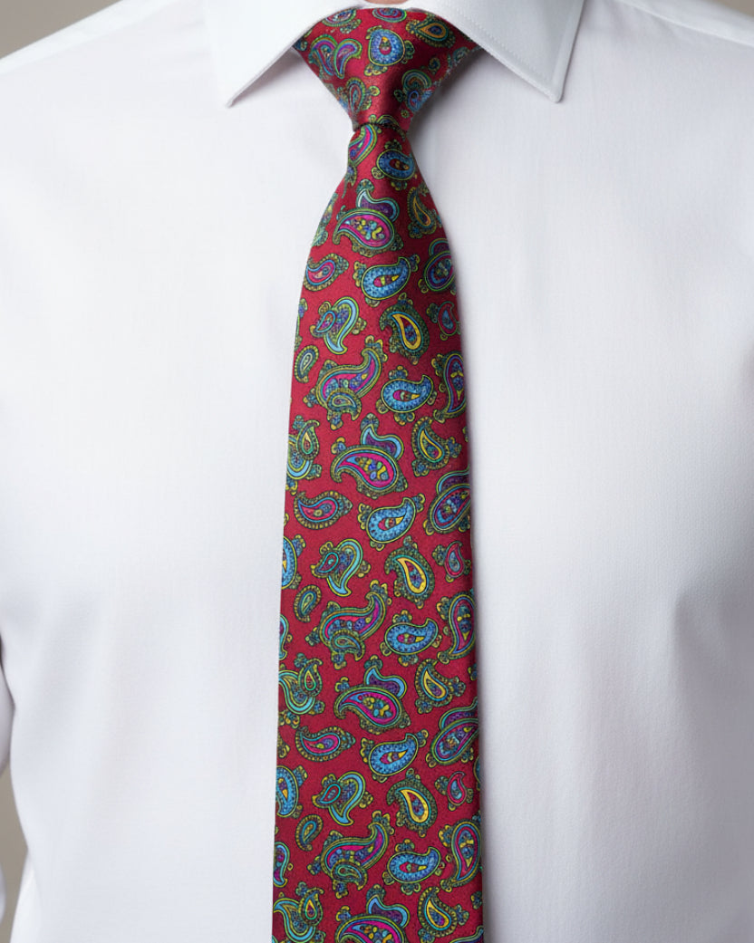 Vintage Red Paisley Tie