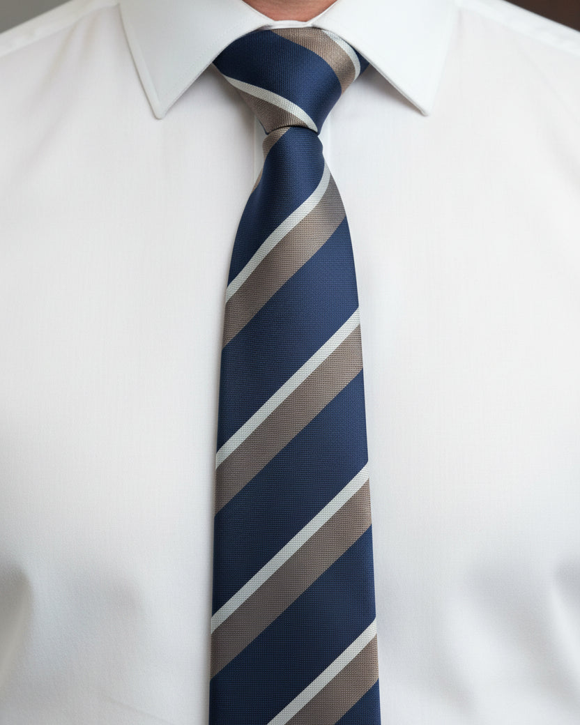 The Navy & Taupe Tie