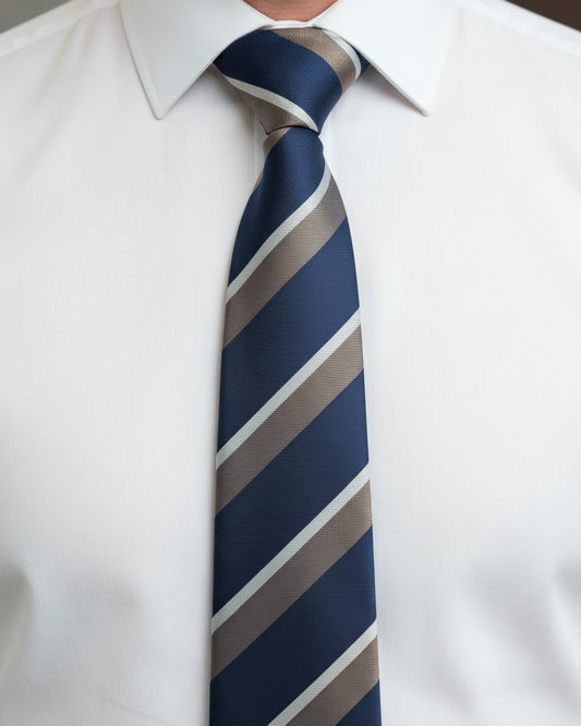 The Navy & Taupe Tie