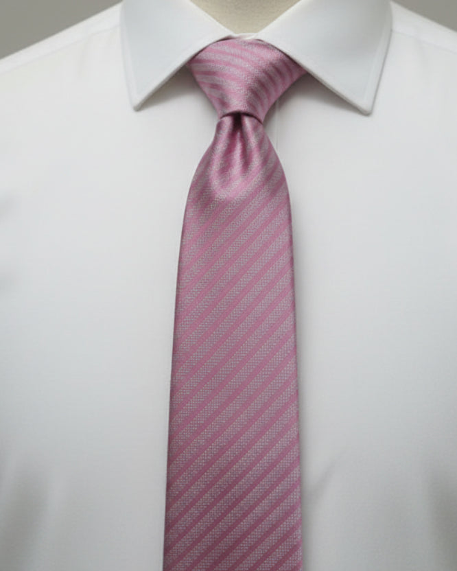 Rose Pink Textured Stripe Tie