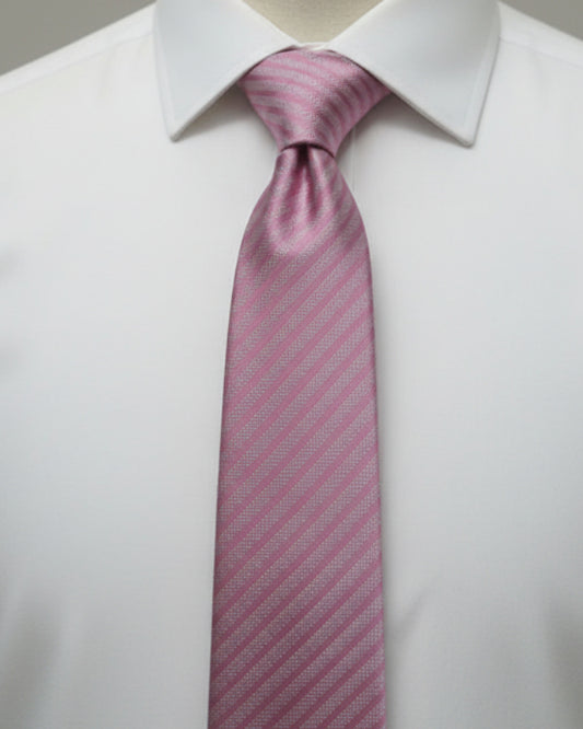 Rose Pink Textured Stripe Tie