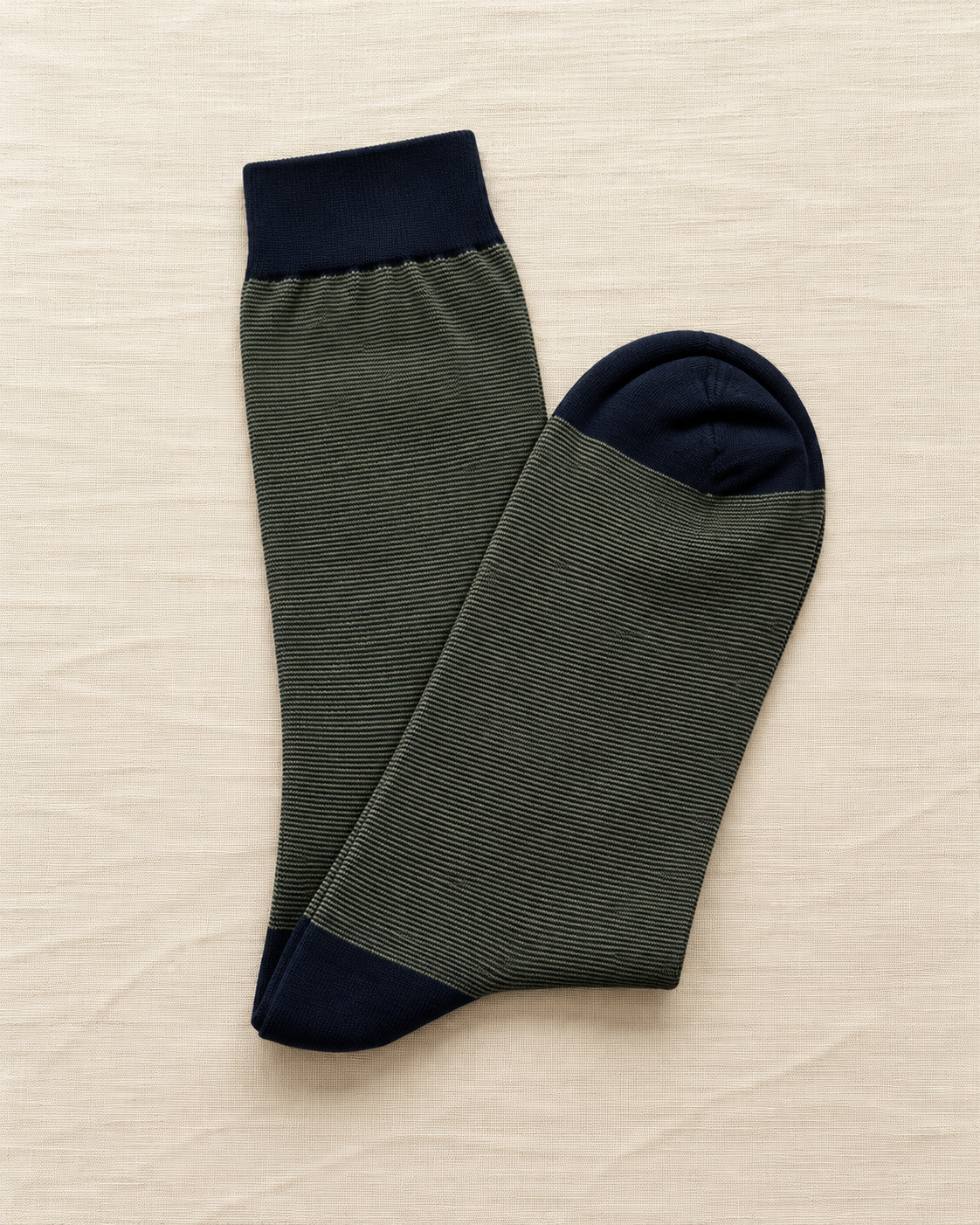 Olive Green Micro-Stripe Socks