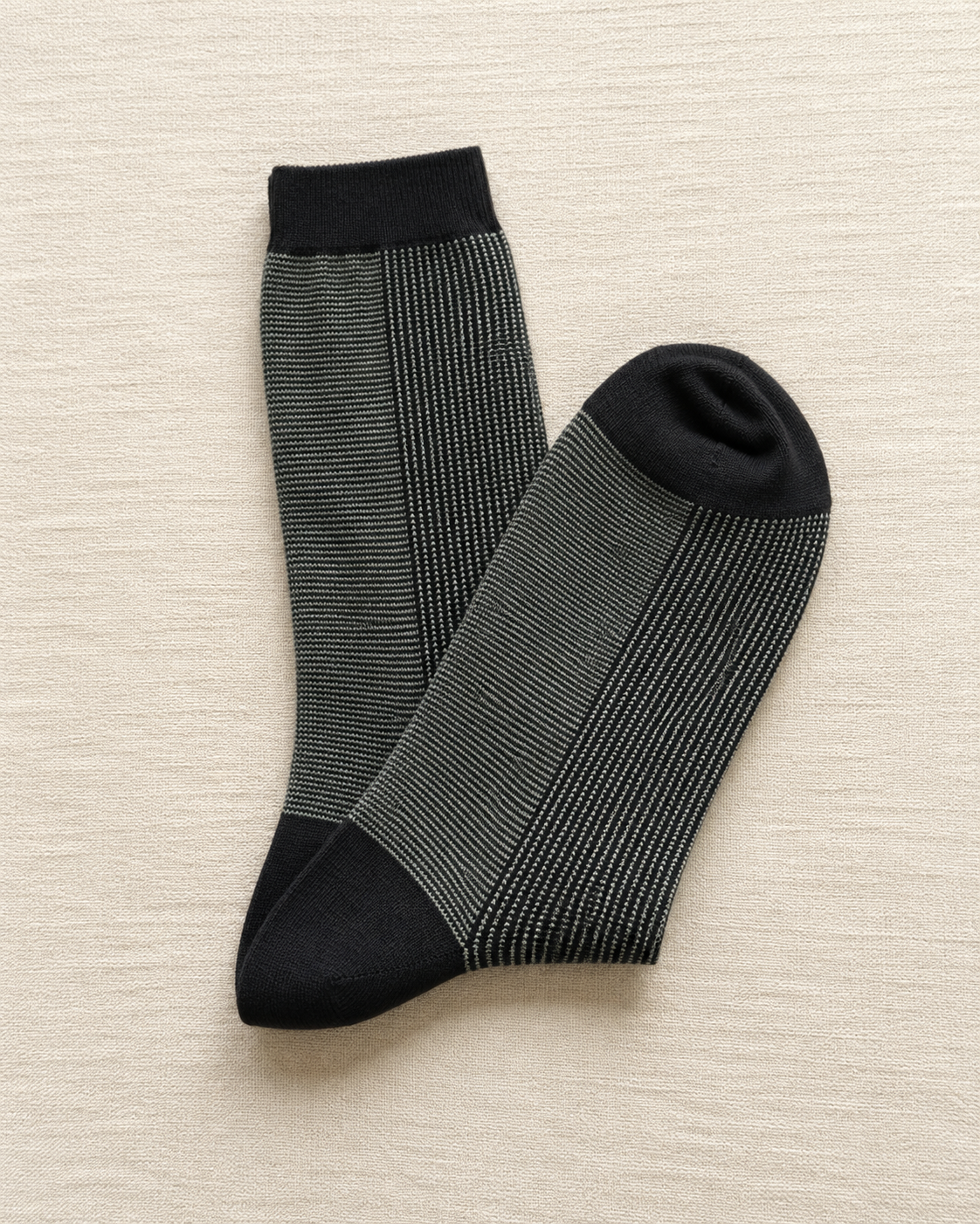 Charcoal Grey Micro-Stripe Socks