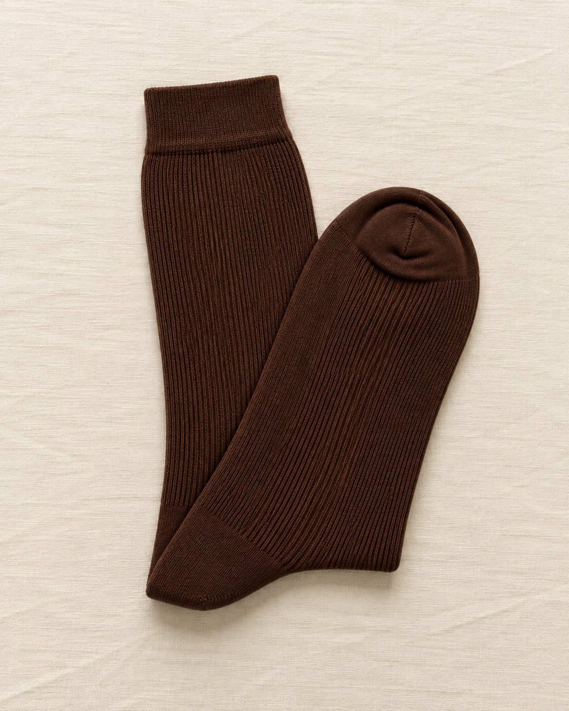 Chocolate Brown Ribbed Socks