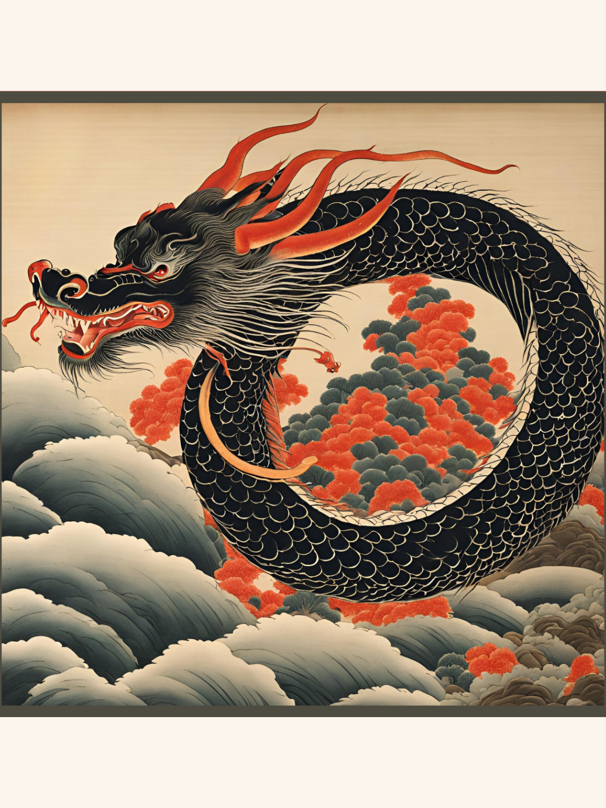 Dragon Twirl Pocket Square