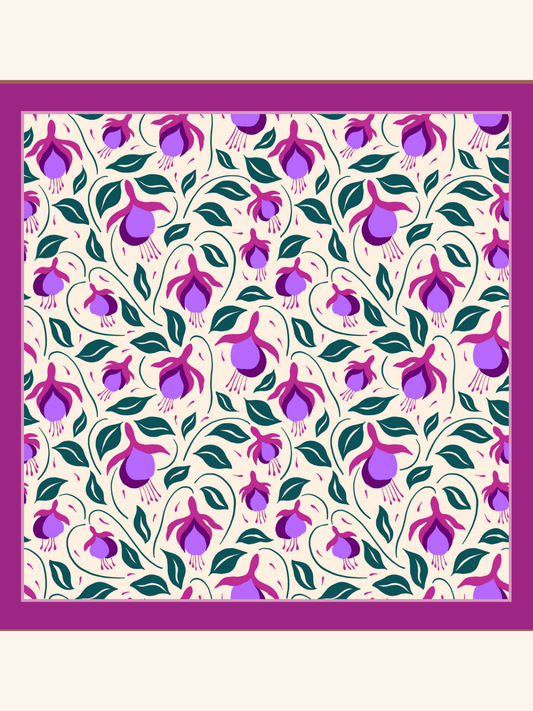 Magenta Floral Pocket Square