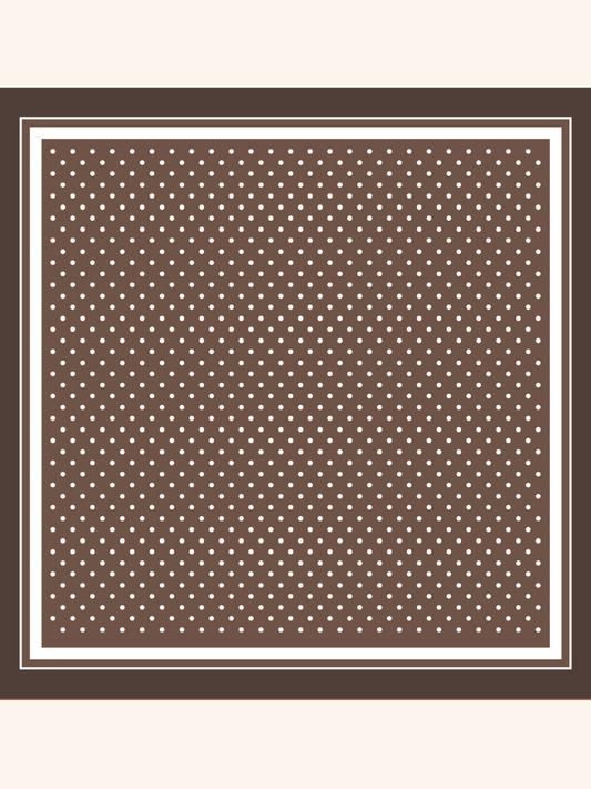 Brown Polka Silk Pocket Square