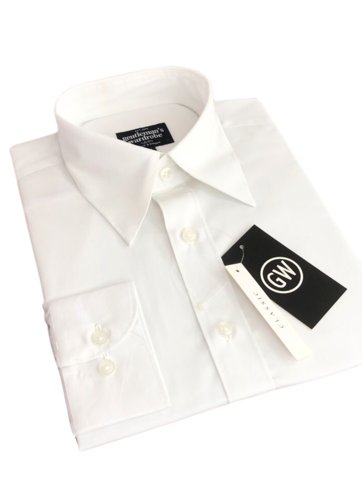 White Straight Point Formal Shirt