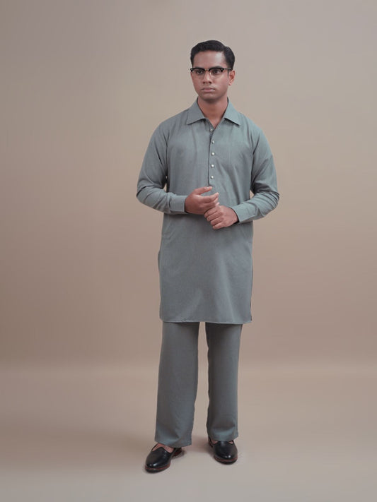 Grey Kabli & Pant Set