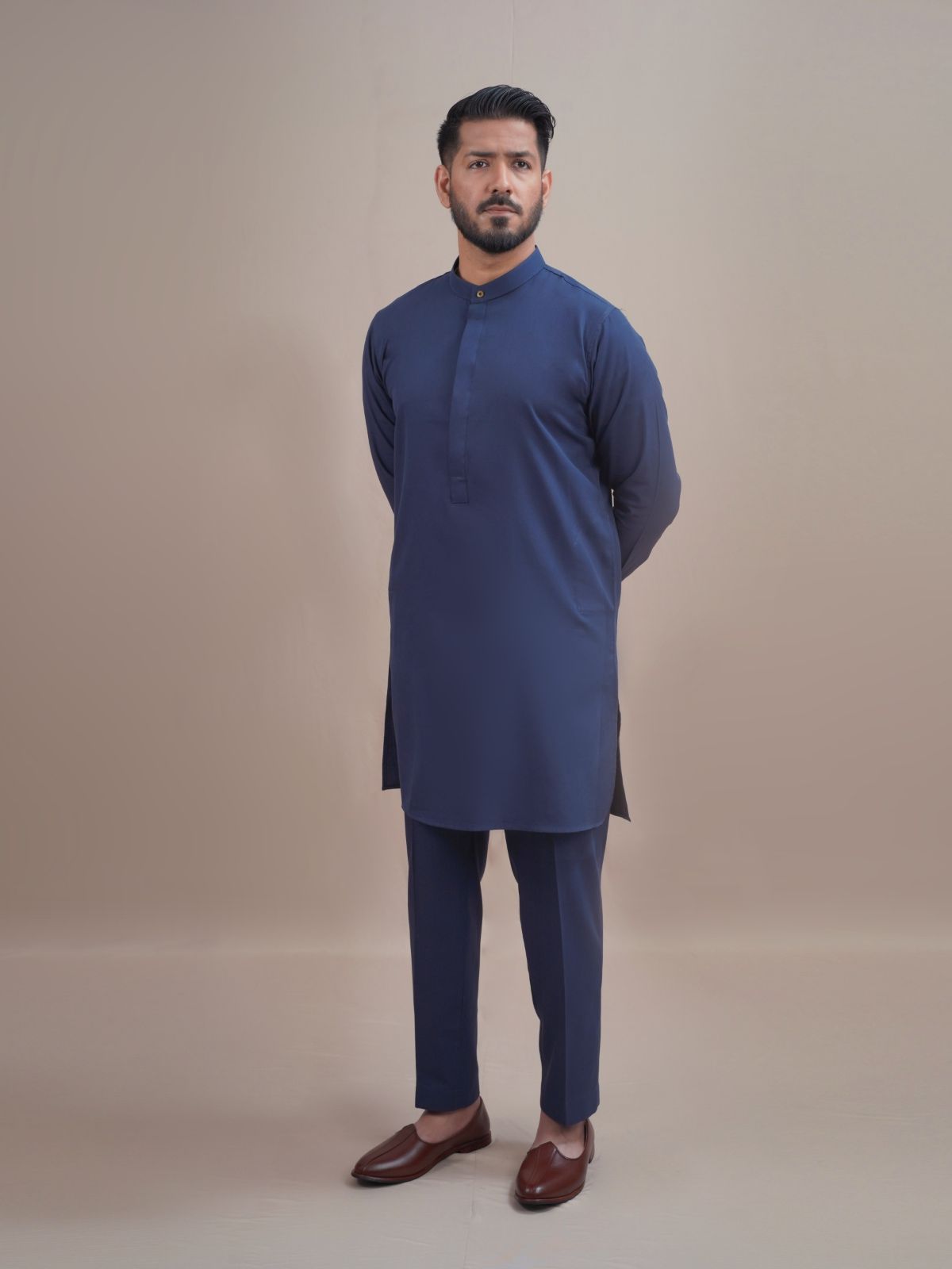 Navy Kabli & Pant Set