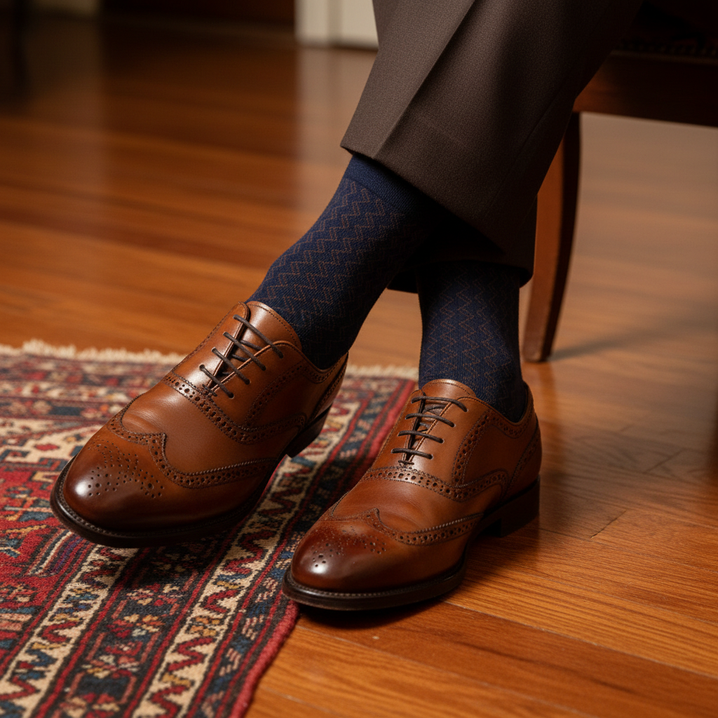 Brown & Green Stripe Socks