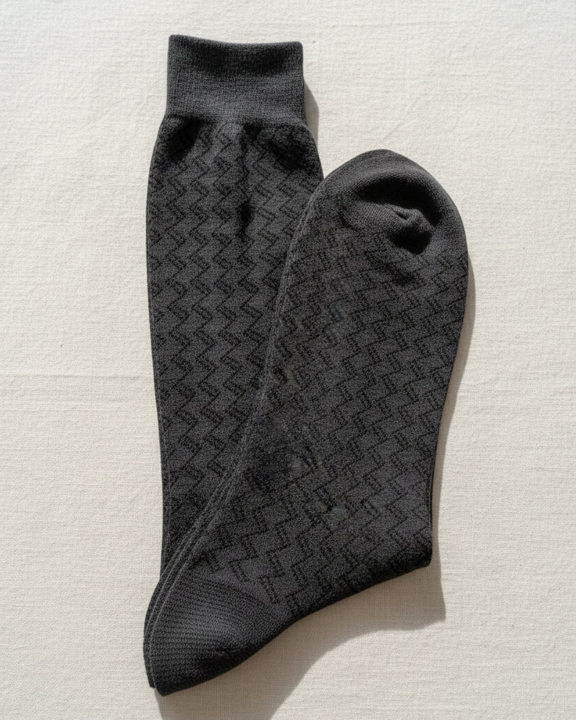 Charcoal Herringbone Socks