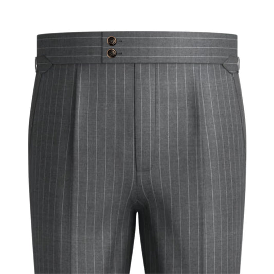 Charcoal Striped Formal Trouser