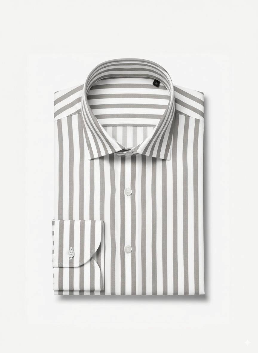 Grey Bengal Stripe Formal Shirt