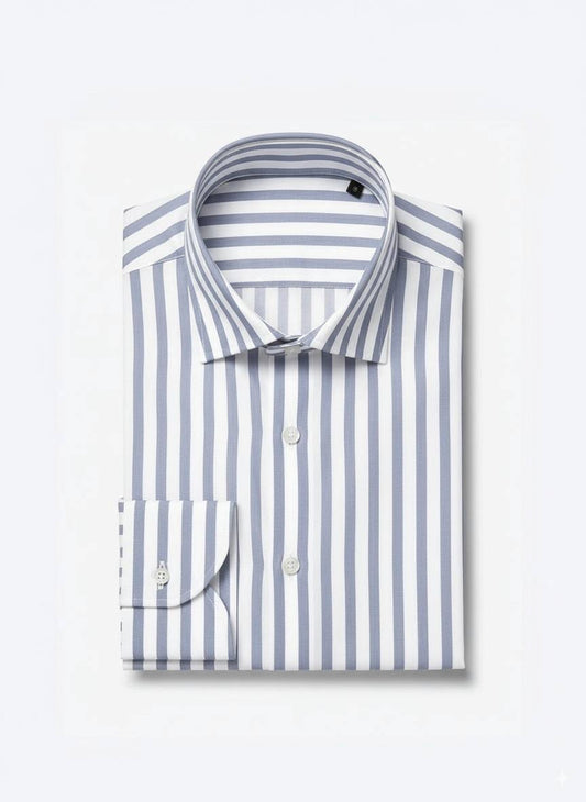 Stone Blue Bengal Stripe Formal Shirt