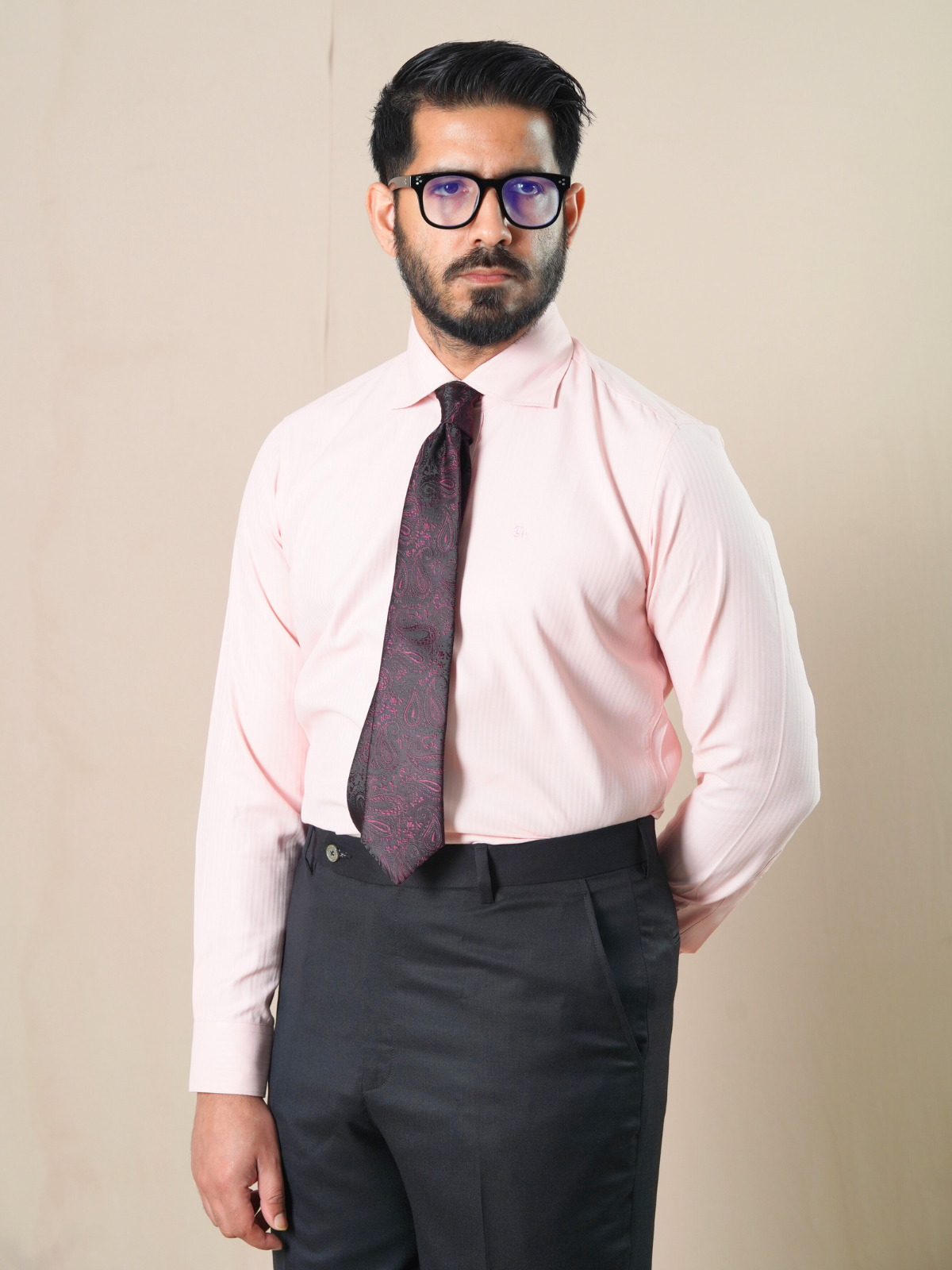 Pink Subtle Stripe Formal Shirt