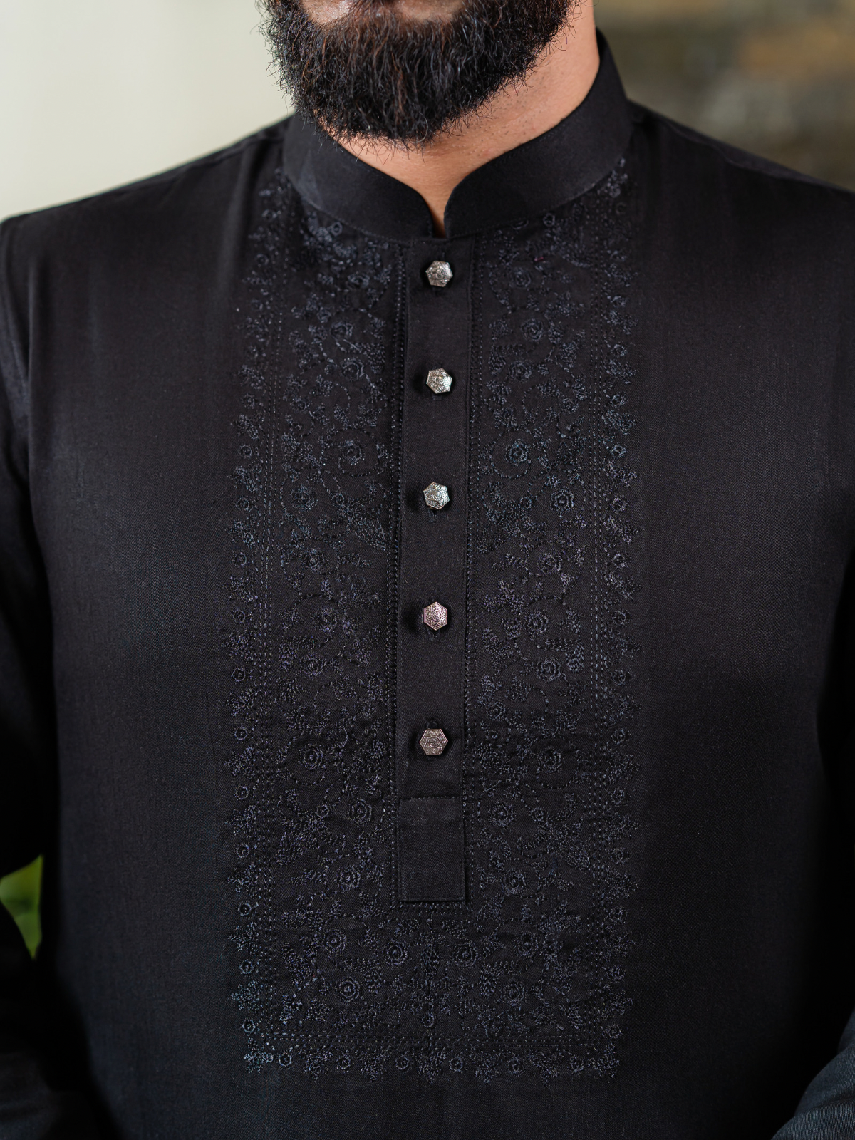 Black Embroidery Kurta