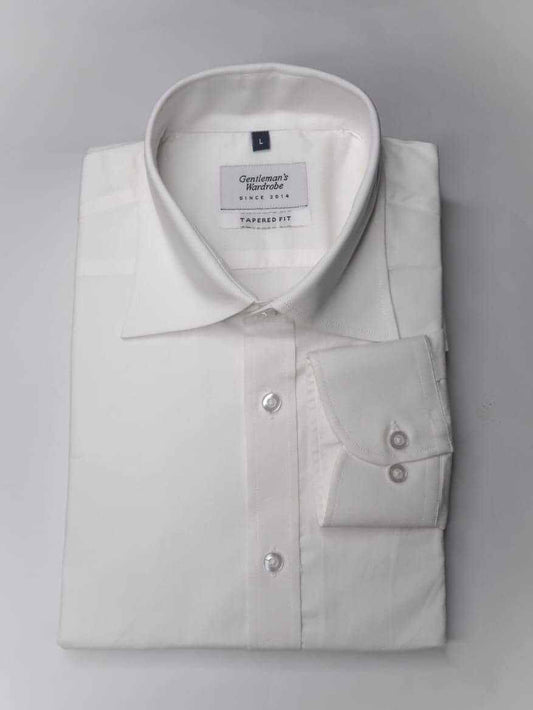 Spread Collar White Formal Shirt